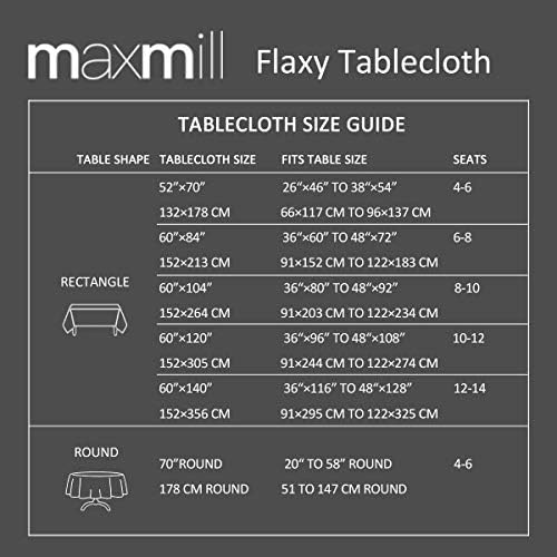 maxmıll Flaxy Faux Keten Masa Örtüsü ile 2-Ton Slubby Doku Kırışıklık Dayanıklı Anti-Shrink Yumuşak Masa Örtüsü için Mutfak