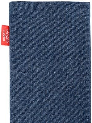 fitBAG Jive Mavi Özel Tailored Kollu OnePlus 10 için / Almanya'da Yapılan / İnce Takım Elbise Kumaş kılıf Kapak için Mikrofiber
