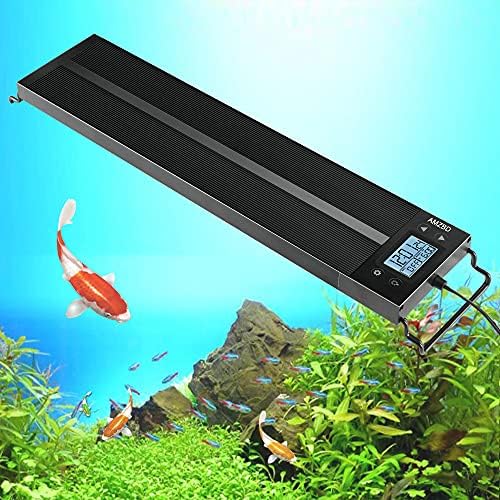 AMZBD akvaryum ışık, akvaryum LED ışıkları için balık tankı veya bitkiler tankı, tam spektrum balık tankı ışık, programlanabilir,