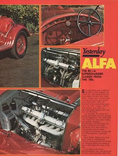 Dergi Baskı Makalesi: Alfa Romeo 8C-A, 2.3 L Düz Sekiz, Sport Car Graphic'in 1983 sayısından, 1930'lardan Süper Şarjlı Bir