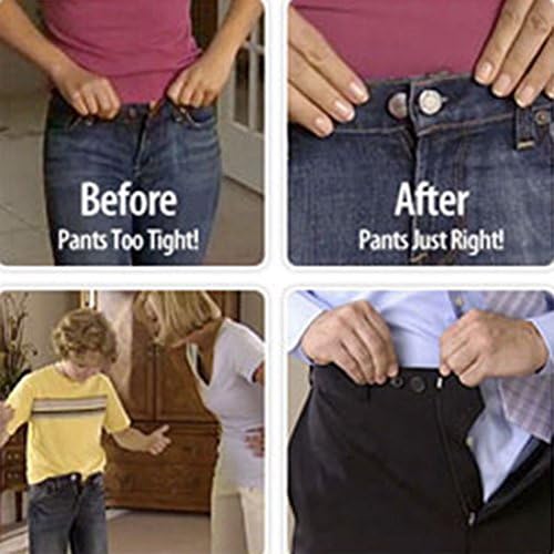 Easyınsmıle Kot Pantolon Uygun Buton Dikiş Yok Saniyeler içinde Herhangi Bir Pantolon Beline bir İnç Ekler veya Azaltır 8 adet