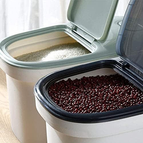 Gıda depolama Pirinç saklama kabı 10 kg, pirinç saklama kabı pirinç saklama kabı kapaklı ve ölçüm kabı Siyah Mutfak depolama