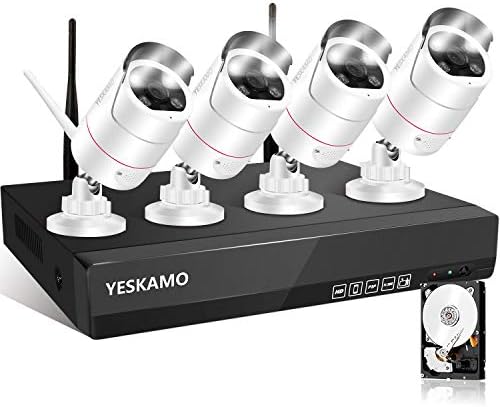 YESKAMO 5MP NVR Kablosuz Güvenlik Kamera Sistemi Açık, spot 3MP Ultra-HD WiFi IP Kameralar 2 Yönlü Ses, ev İş Video Gözetim