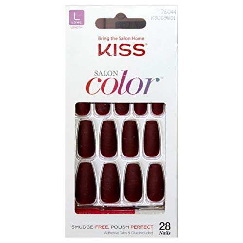 Öpücük (1) Kutu Salon Rengi 28pc Pres veya Tutkal Çivileri - Cadılar Bayramı Sınırlı Sayıda - 7 Günlük Aşınma-Uzun Uzunluk,