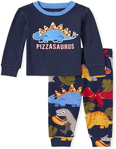 Çocuk Yeri Erkek Bebek ve Yürümeye Başlayan Çocuk Pizzasaurus Snug Fit Pamuklu Pijama