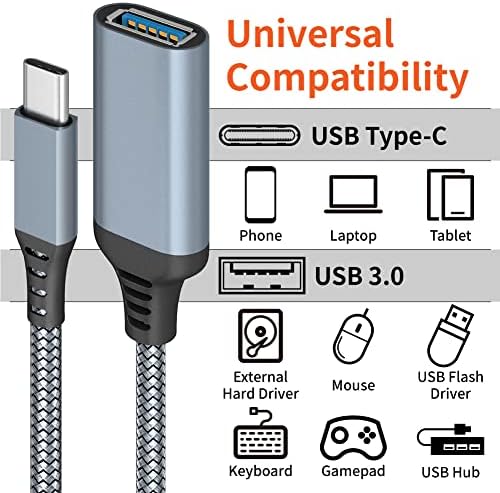 USB C'den USB Adaptörüne(2 Paket), USB Tip-C Erkekten USB 3.0 Dişi OTG Kablosuna, Thunderbolt3'ten USB Adaptörüne MacBook Pro
