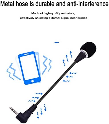 Alishaday Mini Mikrofon Mini Dizüstü Mikrofon 3.5 mm Soket Dizüstü Mikrofon, PC Laptop Notebook için Uyumlu (1 Parça/Siyah)