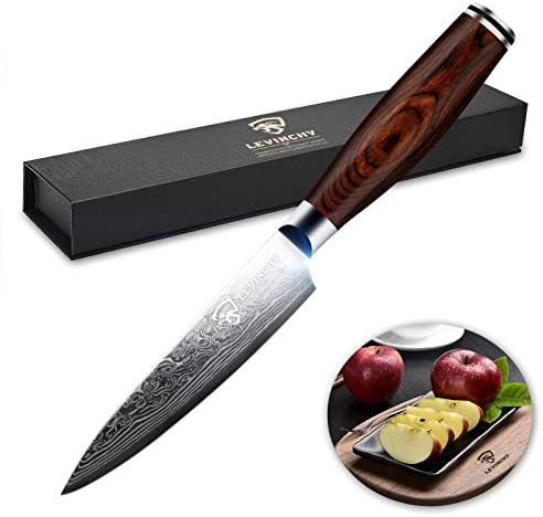 LEVINCHY Şam Mutfak Maket bıçağı 5 İnç Soyma Bıçağı Soyma Bıçağı meyve Bıçağı Profesyonel Japon Şam Paslanmaz Çelik Premium
