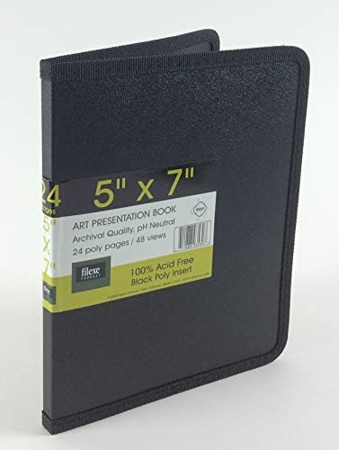 Filexec Ürünleri Sanat Sunum Kitabı, 5 x 7, 24 Sayfa / 48 Görüntüleme, 2'li Paket (50489-93530), Siyah