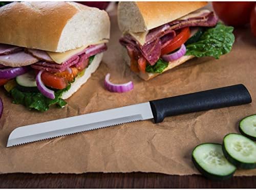 Rada Çatal Bıçak 7 Mutfak Bıçakları Marş Hediye Seti Paslanmaz Çelik Reçine ABD'de Yapılan, 11 3/8 İnç, siyah Kolu