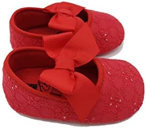 Zernar Bebek Kız Prenses Ilmek Bebekler Yumuşak Bez Taban Mary Jane Flats Kaymaz Ilk Yürüyüşe Yay Beşik Ayakkabı