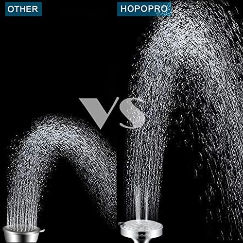 Yüksek Basınçlı Duş Başlığı Hopopro 5 Modlu Banyo Duş Başlığı Düşük Su Basıncında Bile Lüks Duş Deneyimi için Ayarlanabilir