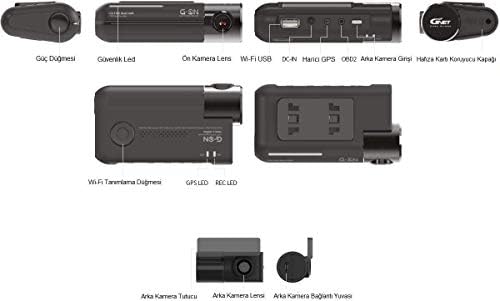 GNet G-ON 2 Kanal Dashcam (32 GB) HEVC, 60 FPS ve Gerçek HDR | wıfı + ADAS + GPS + Kablolu Kablo + Park Modu