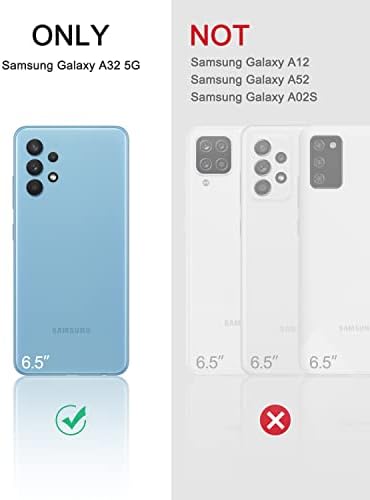 Dexnor ıçin Samsung Galaxy A32 5G Durumda, [Dahili Ekran Koruyucu ve Kickstand] Ağır Askeri Sınıf Koruma Darbeye Koruyucu Kapak