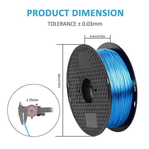 3D Yazıcı Filament 1.75 mm, İpek Mavi PLA Filament 1.75 mm 1 kg 2.2 lbs 1 Biriktirme MCHYI