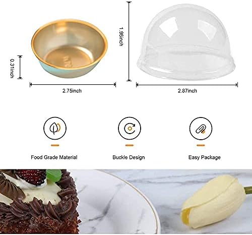 50 Adet Bireysel Cupcake Konteynerler Mini Kek Tatlı Tek Muffin Pod Şeffaf Plastik BPA Ücretsiz Kutuları Taşıyıcı Tutucu Kapaklı