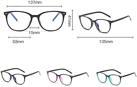 CHENJİE Retro Yuvarlak Anti mavi ışık Boy Gözlük Şeffaf Gözlük Engelleme Gözlük bilgisayar Gözlük Kadınlar ve Erkekler için(Siyah)