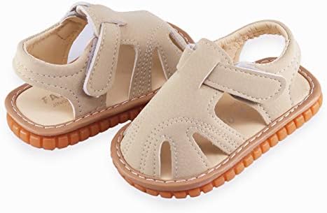 Erkek bebek Kız Yaz Bebek Gıcırtılı Sandalet Premium Kauçuk Taban Kapalı Toe Kaymaz Ayakkabı Toddler Ilk Yürüyüşe