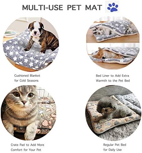 2 Adet Pet Yatak Paspaslar. Sevimli Baskılar ile Ultra Yumuşak Pet (Köpek/Kedi) Yatak. Orta Küçük Köpekler ve Kediler için