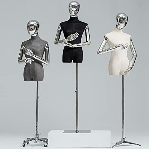 Kadın Elbise Formu Torso, Gri Kadın Elbise Formu Manken Torso Vücut Ayarlanabilir 132-182 cm Dikiş Elbise Ekran için Manken