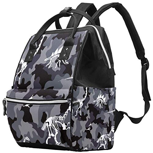 Siyah Beyaz Şerit Bebek Bezi Çantaları Mumya Tote Çanta Çok Fonksiyonlu seyahat sırt çantası, şık Kolej Okul Sırt Çantası
