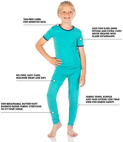 KicKee Pantolon Grafik Tee Uzun Kollu Pijama Seti, Bebek Çocuk Süper Yumuşak Gömme Pijama