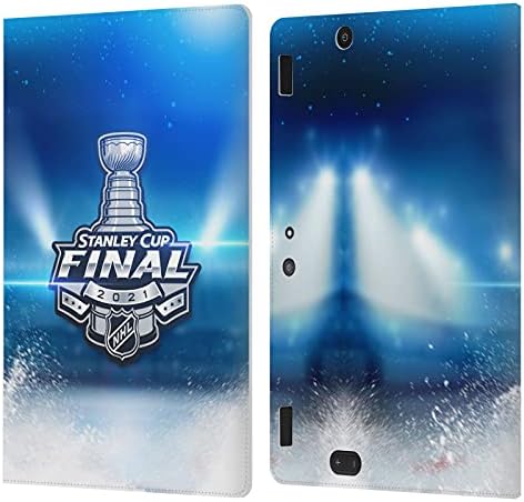 Kafa Kılıfı Tasarımları Resmi Lisanslı NHL Stadyumu 2021 Stanley Kupası Final Deri Kitap Cüzdan Kılıf Kapak Kindle Fire HDX