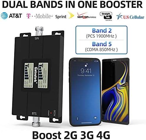 Lintratek 3G 4G LTE Cep Telefonu Sinyal Booster Amplifikatör 850 MHz 1900 MHz Sinyal Arttırıcılar AT & T için Destekler, Verizon