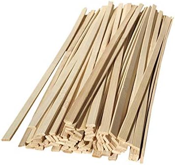 50 Adet Doğal Bambu Ince Ahşap Şeritler 15.5 Inç Uzun Zanaat Popsicle Balsa Sticks DIY Bambu Tahta Ev Uçak Gemi Tekne Okul