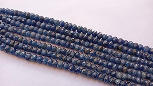 Doğal Mavi Safir Rondelles, Faceted Cut, boncuklu Rondelle Şekli 4 inç / 10 cm Strand, Takı Yapımı Boncuk