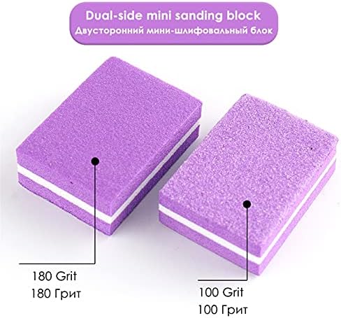 Tırnak Tampon Zımpara Blok Tırnak Dosyaları Tamponlar Set 180/100 Çift Taraflı Kum Sünger Şeritler Mini Boyutu Zımpara Blok