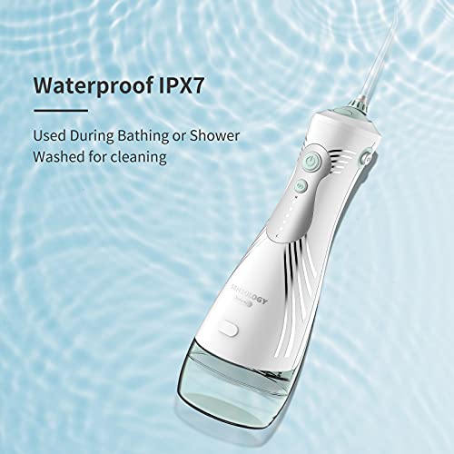 SENSOLOGY diş duşu Profesyonel Akülü Diş Ağız Irrigator-230ML Taşınabilir ve Şarj Edilebilir IPX7 Su Geçirmez diş duşu, Parantez