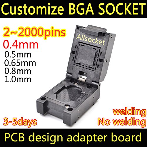 BGA Serisi Burn-in Soketi, ALLSOCKET-BGA419-C-0.4 BGA Paket Flaş IC Soketleri,0.4 mm,0.5 mm,0.65 mm,0.8 mm,1.0 mm Pitch için