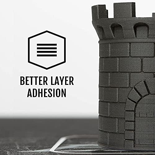 HATCHBOX Mat PLA 3D Yazıcı Filamenti, Boyutsal Doğruluk + / - 0,03 mm, 1 kg Makara, 1,75 mm, Siyah