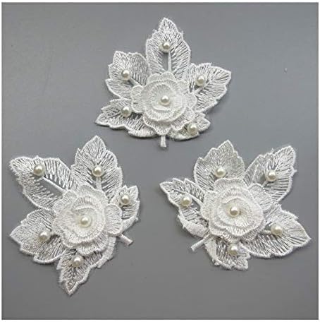 XSRJ 10 adet Beyaz 3D Çiçek Dantel Trim ıçin Elbise Işlemeli Örgü Düğün DIY Dikiş Malzemeleri Zanaat