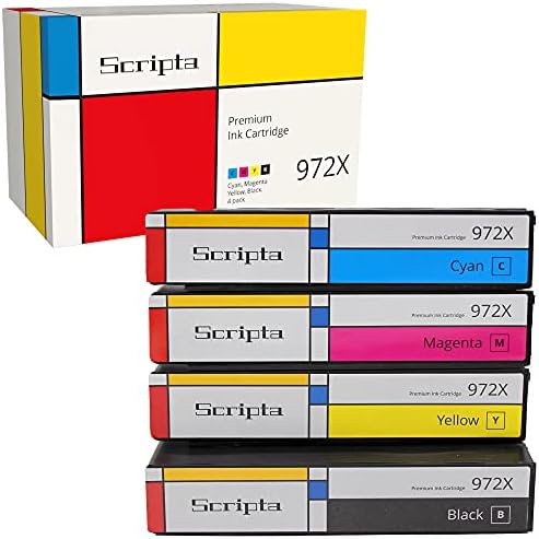 HP 972X için Uyumlu Toner Kartuşu Değişimi (Siyah, Mavi, Kırmızı, Sarı, 4'lü Paket)