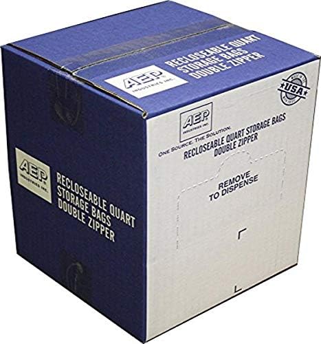 AEP Industries ZİP1QS500 Fermuarlı Mühür Quart Saklama Torbaları, Şeffaf (500'lü Paket)