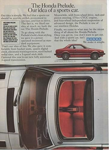 Dergi Baskı Reklamı: 1980 Honda Prelude, Moonroof ileSpor Otomobil Fikrimiz