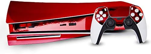 PlayStation 5 (PS5) konsolu için Kırmızı KROM AYNA Vinil Çıkartma Mod Seti Sistem Kaplamaları ile