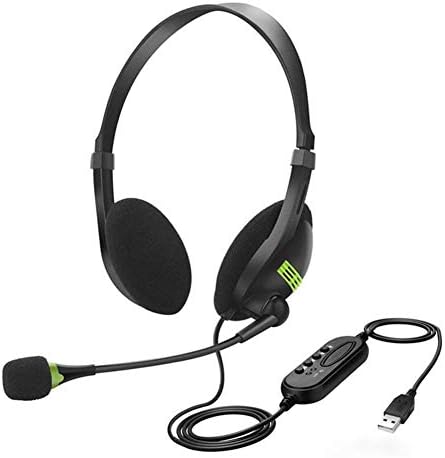 AILAAILA Kulaklık, USB Kulaklık Esnek Mikrofonlu Hafif Rahat Kulaklık Bilgisayarlar Dizüstü Bilgisayarlar için Evrensel Mikrofonlu