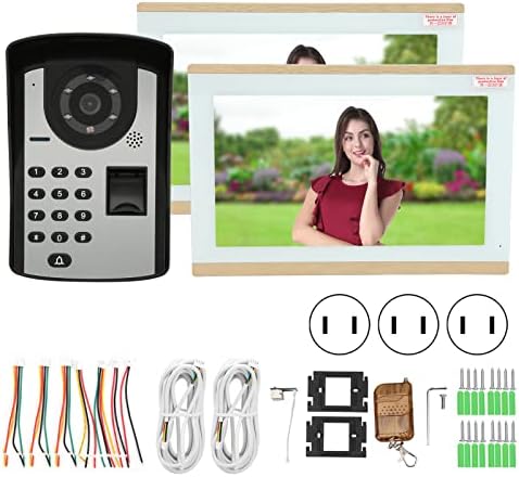 Dijital Kapı Görüntüleyici, Telefon Uzaktan Kumanda 110° Geniş Açı Parmak İzi Şifre Video Kapı Zili ile 2 adet 10in Ekran için