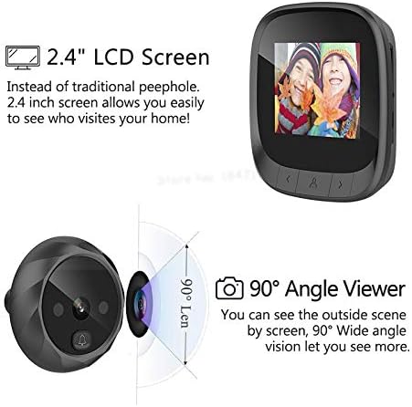 WSZJJ Yeni 2.4 LCD Ekran Kapı Kamera Görüntüleyici Elektronik Fotoğraf Kayıt Gece Peephole Kamera Dijital 90 Derece Kapı Göz