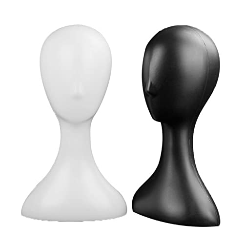Peruk standı Manken Kafa Siyah Ve Beyaz Plastik Çekim Sahne Manken Pencere baş mankeni Peruk Eşarp Şapka Ekran Standı şapka