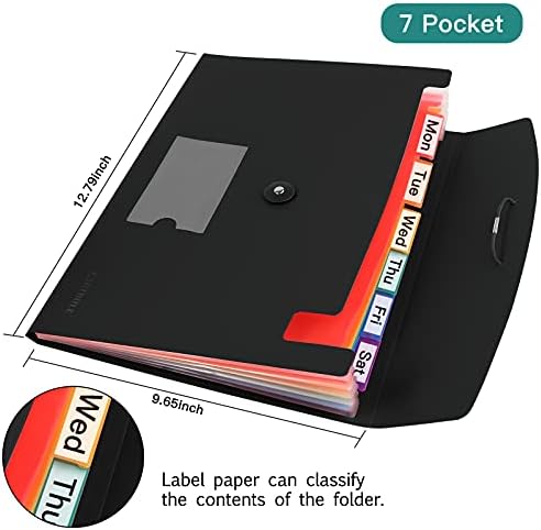 3 Adet 7-Pocket Genişleyen Dosya Klasörleri Akordeon Belge Organizatör, A4 Mektup Boyutu Kağıt Plastik Genişletilebilir Dosya