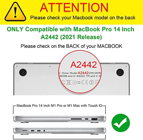 Fintie Kılıf ile Uyumlu MacBook Pro 14 İnç A2442 (2021 Yayın) - Koruyucu Yapış Sert Kabuk Kapak için MacBook Pro 14 M1 Pro