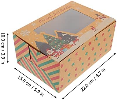 NUOBESTY Pencere ıle 3 Adet Noel Cupcake Kutuları Noel Ağacı Hediye Ambalaj Kutuları Şeker Taşıyıcı Çerez Tatlı Konteyner Ekmek