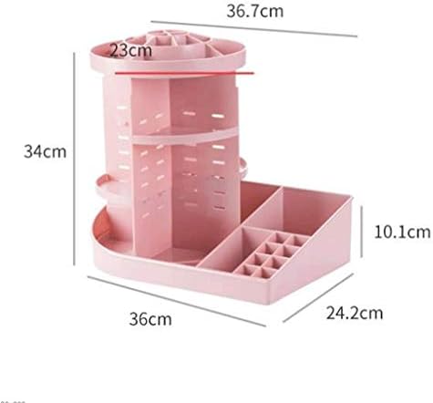 WSZJJ Kozmetik Döner Kutu,Makyaj Organizatörü için Ayarlanabilir Makyaj Boyutu 36x24x35 cm (Renk: Gri)