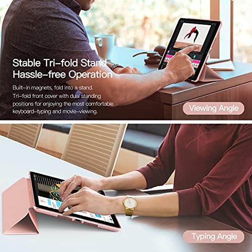 TiMOVO Kılıf için Yeni iPad 9th Nesil 2021 / iPad 8th Nesil 2020 (10.2-inç), ince Saydam Buzlu Geri Koruyucu Kılıf ile Otomatik