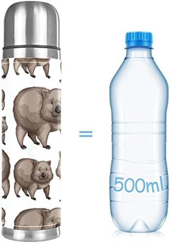 Lılıbeely 17 oz Vakum Yalıtımlı Paslanmaz Çelik Su Şişesi Spor Kahve Seyahat Kupa Flask Hakiki Deri Sarılmış BPA Ücretsiz,