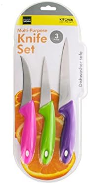 Parlak Renkli Kulplu Kullanışlı Yardımcılar 3 parçalı Çok Amaçlı Bıçak Seti